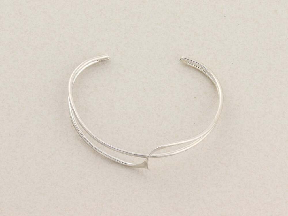 Sterling Silver Twist Cuff Bracelet 6 3/4" inch Adjustable - Picture 2 of 6